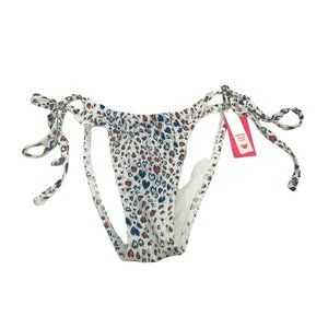 Xhilaration Women's Small High Leg Scoop Waist String Bikini Swim Bottom Hearts